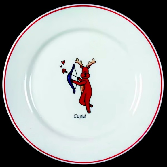 Rainbow Mountain Christmas Santa’s Reindeer Plate Cupid - Picture 1 of 1